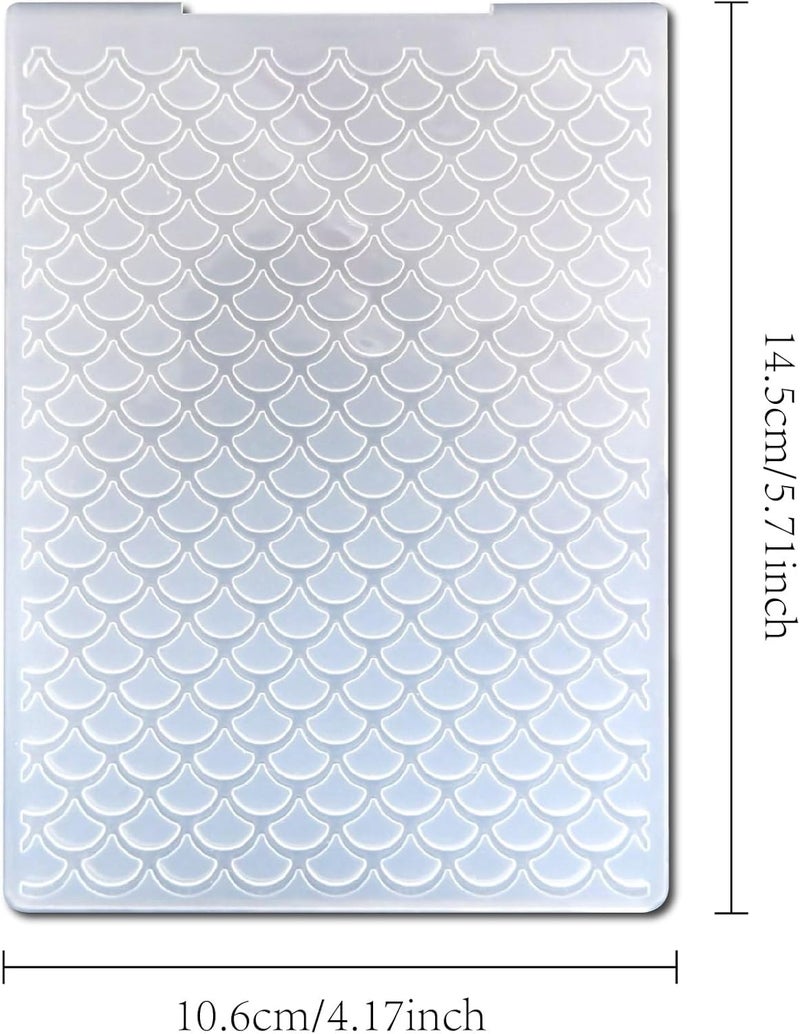 Arbuya Mermaid Scale Plastic Embossing Folders for Card Making Fish Dragon Scales Textured Embossing Folder for Scrapbooking Pages Paper Crafting Clay Decoration - Image 4